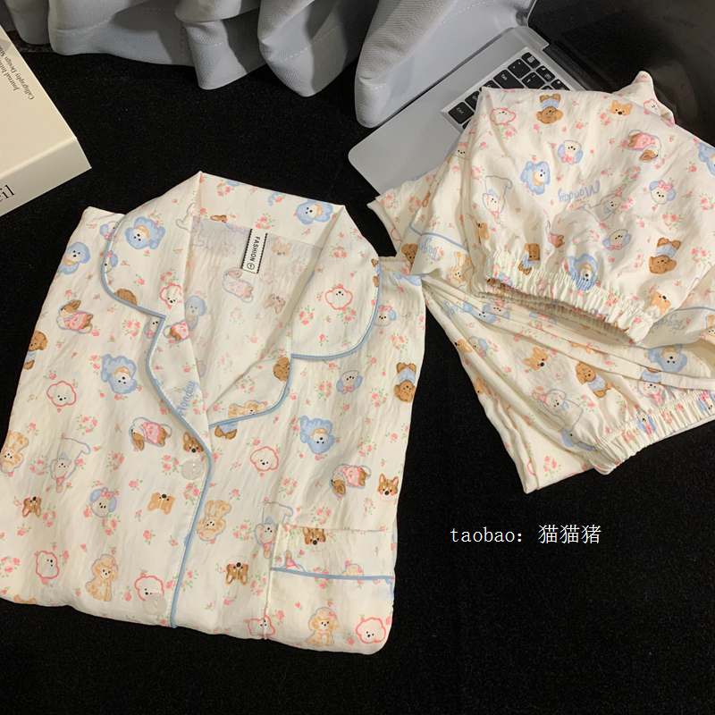 比格多栋睡衣女款春秋季纯棉长袖长裤暹罗厘普可爱家居服套装秋冬