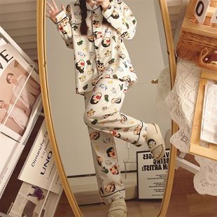 helloKitty春秋季长袖冰雪丝睡衣女款夏季天短袖高级感家居服套装