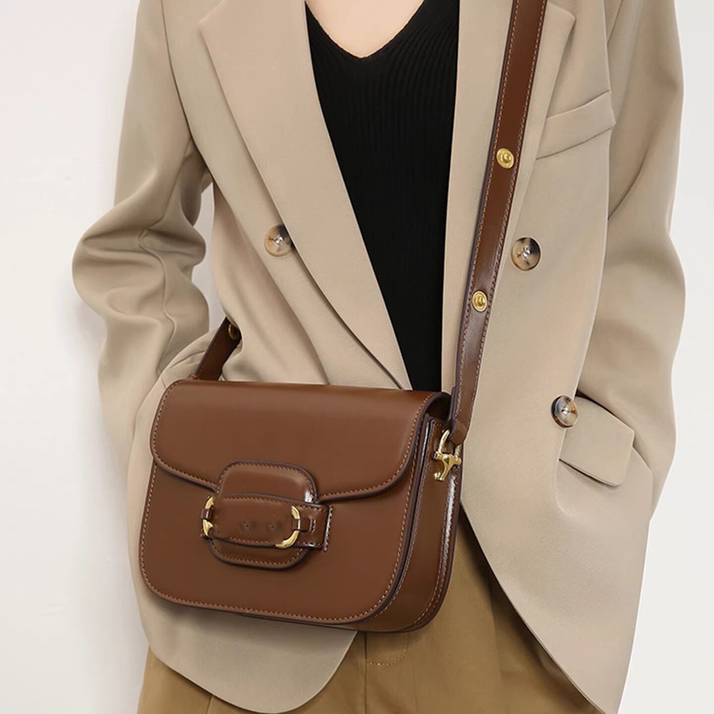 明星同款马鞍包包女2026新款马衔扣潮百搭小c腋下单肩斜挎豆腐包k