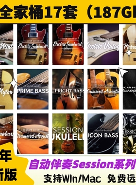 2025新 全17套Session Guitarist全套自动伴奏扫弦电木吉他贝斯