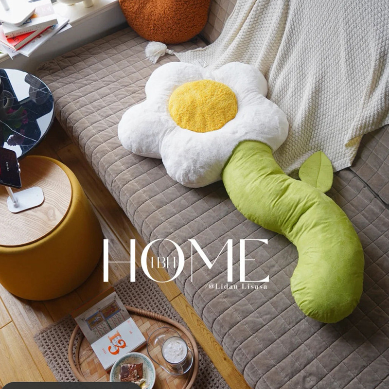 大花朵抱枕睡觉可爱床头靠垫