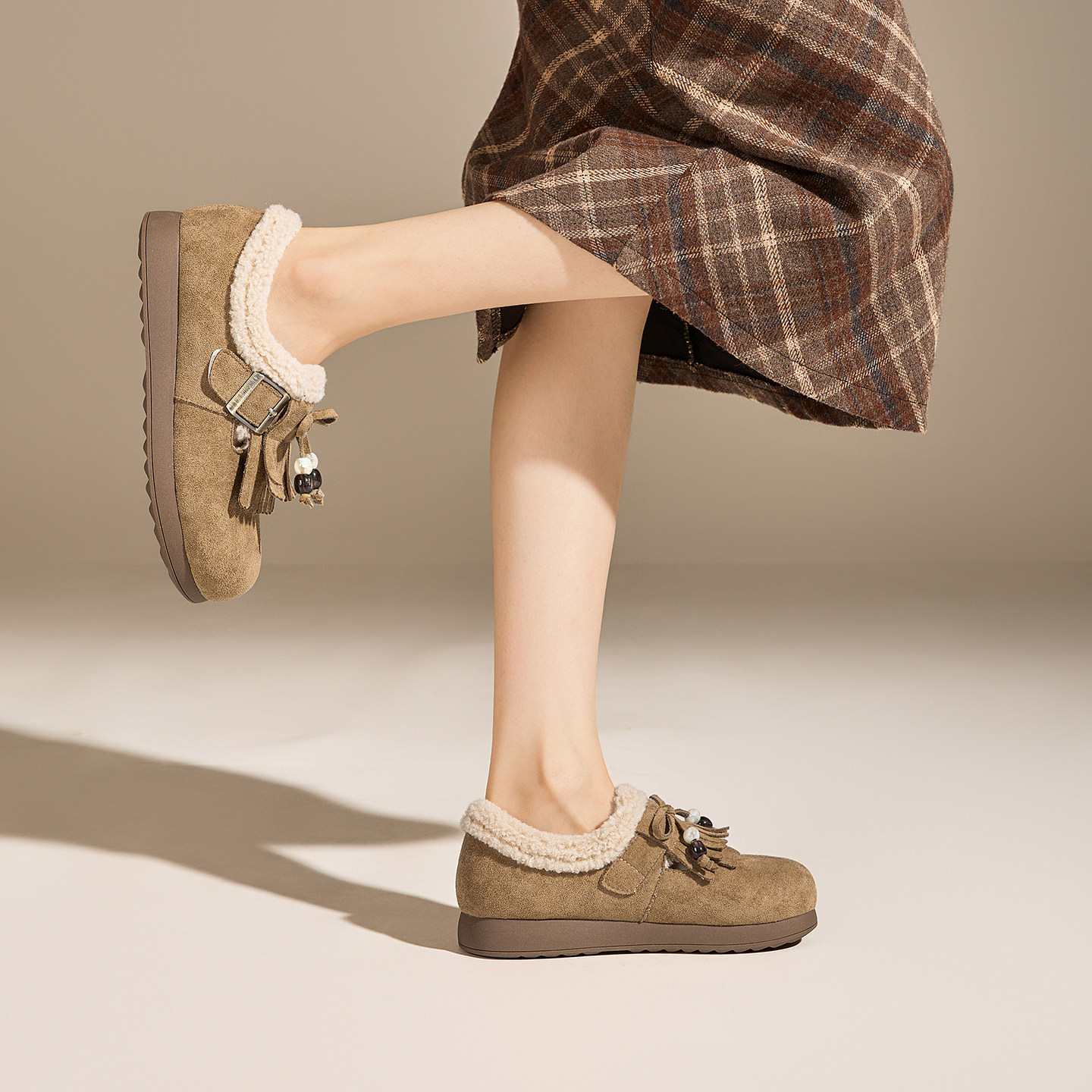 【新品】2025冬季复古勃肯鞋女巨好看软底加绒加厚保暖毛毛鞋棉鞋,女鞋,勃肯鞋/软木鞋,淘宝优惠券,粉丝福利购,淘宝优惠卷