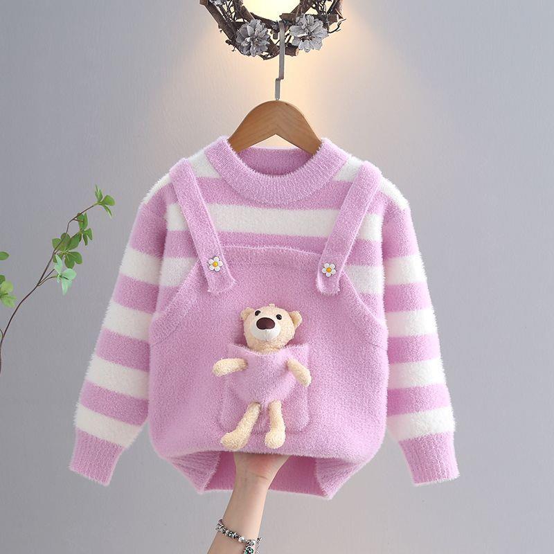 女童水貂绒毛衣2025秋冬