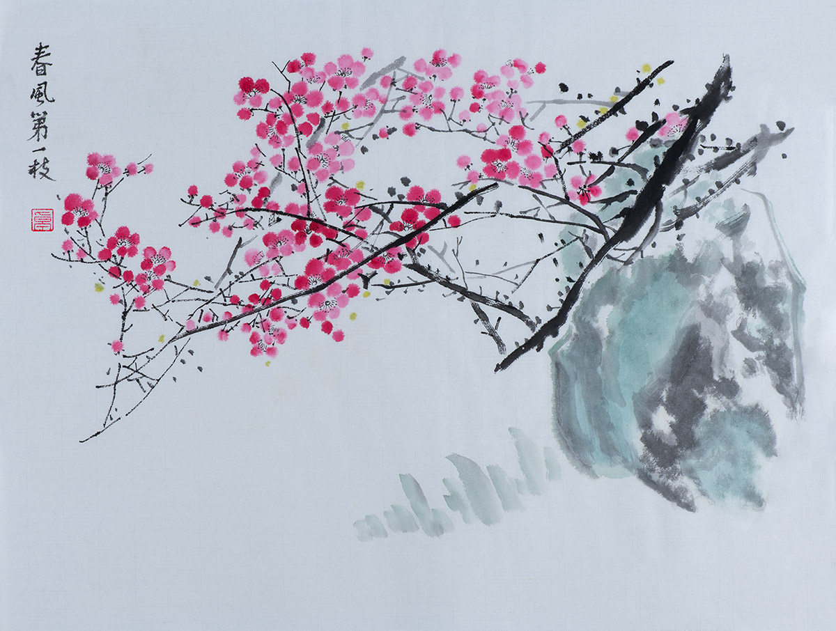 纯手绘国画写意花鸟画水墨画梅花字画书房客厅新中式装饰画现代