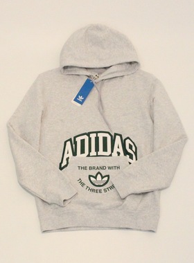 ADIDAS三叶草潮流男装连帽全棉运动休闲大LOGO套头衫卫衣JE3481