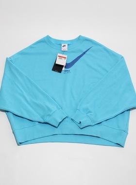 L码NIKE耐克潮流女装圆领大LOGO宽松套头衫运动卫衣DV8019-416