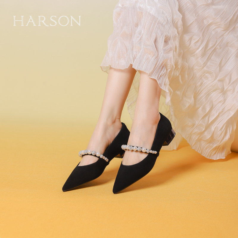 水钻珍珠春季复古典雅时装单鞋
