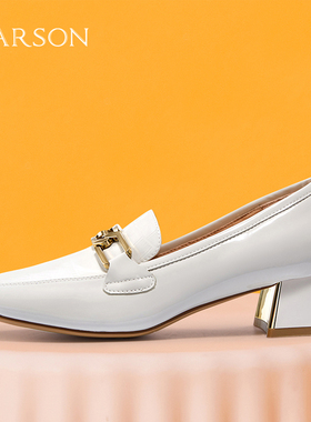 哈森女鞋时尚舒适女单鞋方头粗跟穆勒鞋时尚百搭乐福鞋HS220607