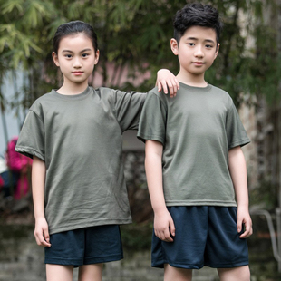 夏季儿童体能短袖训练服套装男女 军训服夏令营运动速干T恤短袖裤