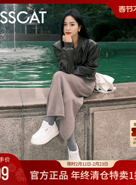 [明星同款]KISSCAT接吻猫秋季新款厚底增高小白鞋女运动休闲鞋