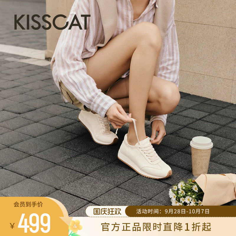 KISSCAT接吻猫复古德训鞋女