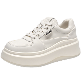 [明星同款]KISSCAT接吻猫秋季新款厚底增高小白鞋女运动休闲鞋