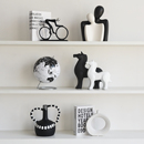 北欧现代创意抽象黑白雕塑办公室客厅电视柜书柜酒柜软装 饰品摆件