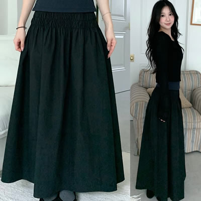 五1004韩国直邮flily- 短中长裙区5062174秋季瑞丽通勤风格纯色