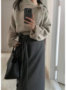 九1214韩国东大门毛衣区Murmuring-8726716原宿正品简约冬款学院