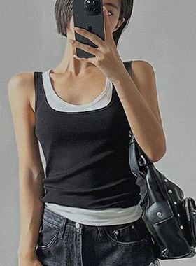 六0923韩国正品61061 背心区简约休闲百搭直邮优雅人气简洁夏季