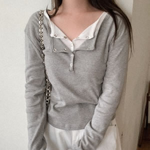 五1004韩国直邮heylady- 长袖T恤区5062264炸街秋季瑞丽通勤风格