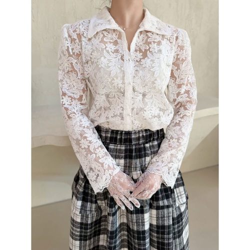 九1214韩国东大门衬衫-区AWESOME-8727726春季学院通勤浪漫纯色