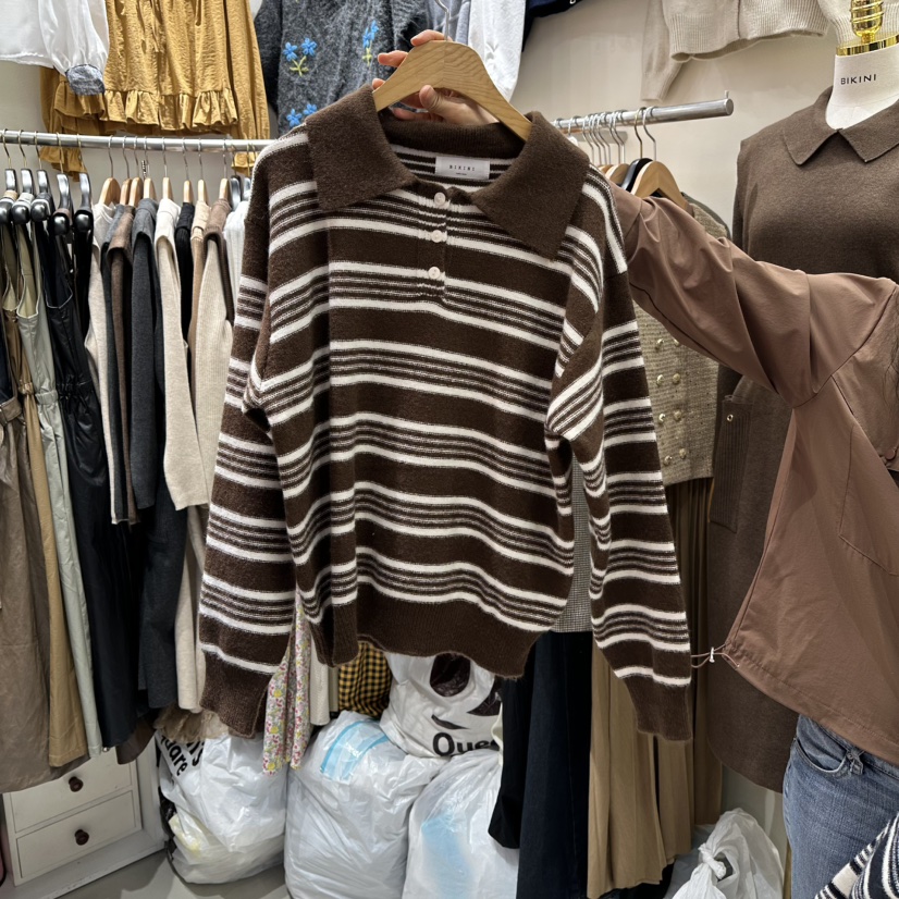 八1109韩国东大门运动户外针织衫区4483464端庄通勤独特纯色舒适