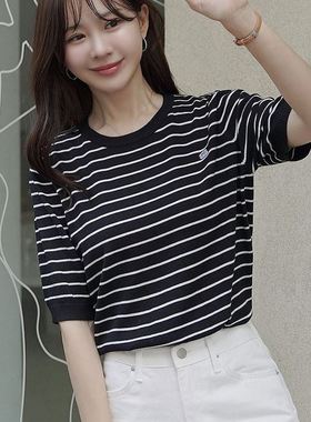 六0923韩国正品82463 针织衫区韩版舒适可爱都市夏季原宿正品修身