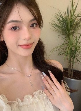 JHEPAN 925纯银一汪泉眼项链女轻奢甜美小众设计感高级锁骨链银饰