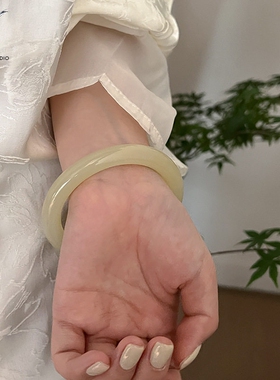 JHEPAN 白玉手镯新中式国风镯子玉镯百搭少女款2026年新品首饰Z69