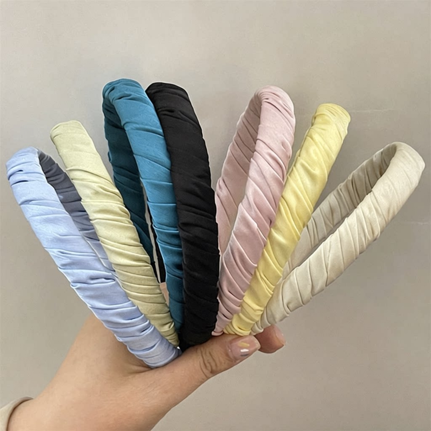 高级感缎面森系发箍25