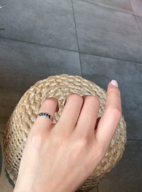 JHEPAN s925纯银爱笑笑脸戒指 细小尾戒百搭ins网红女款关节戒551