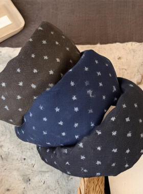秋冬复古星星磨毛宽边发箍