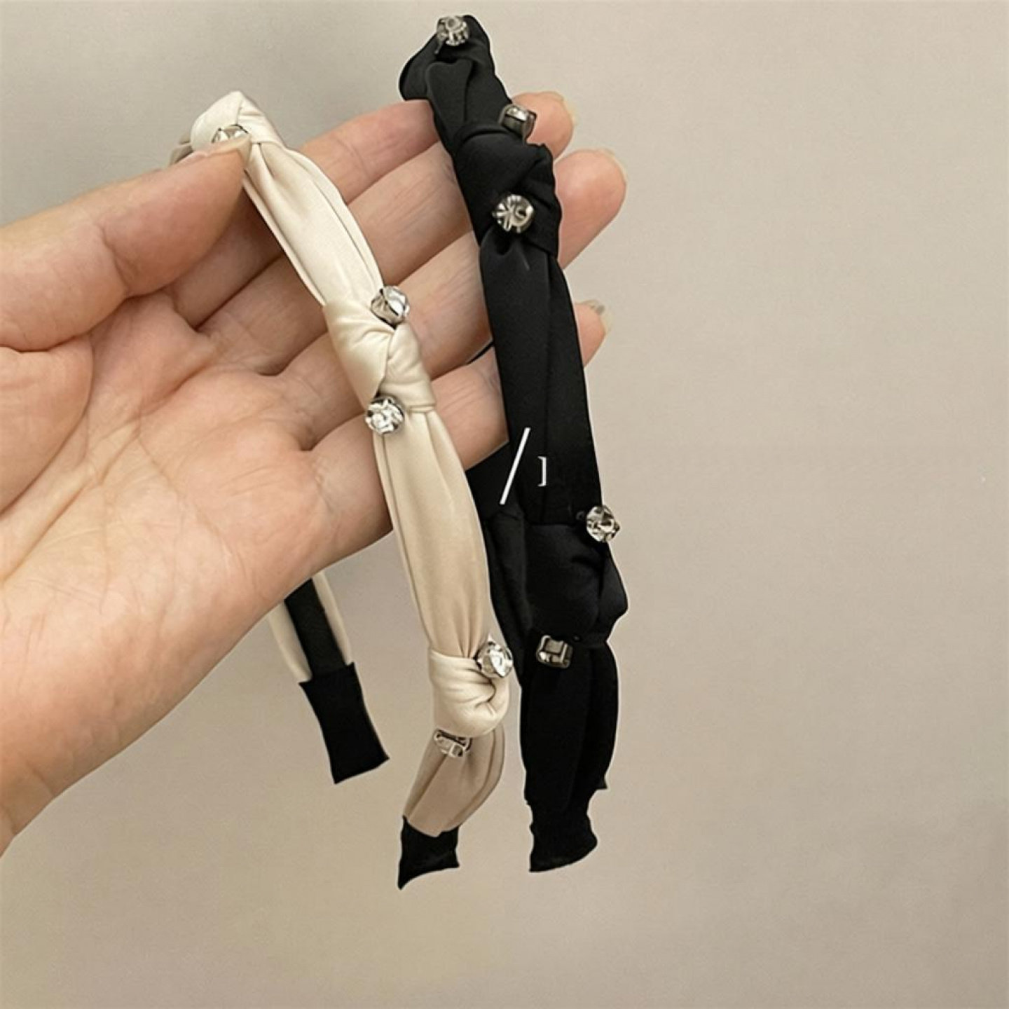 韩版小香风绸布水钻发箍