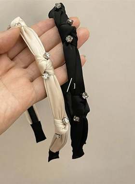 韩版小香风绸布水钻发箍