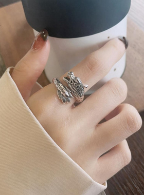 纯银龙年古风神龙戒指