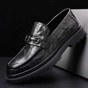 透气防滑男款 正装 真皮厚底鞋 春季 商务休闲皮鞋 乐福男鞋 子男式 新款