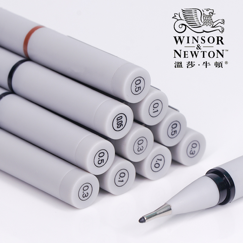 温莎牛顿针管单支冷灰棕勾线笔
