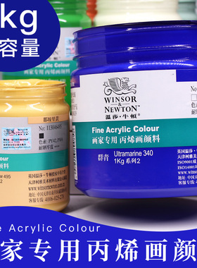 温莎牛顿丙烯颜料300ML画家专用单瓶黑色金色白色灰色银色蓝色粉色黄色DIY光亮墙绘涂鸦户外室内彩绘艺术创作