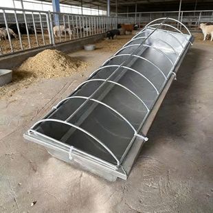 喂鸡鸭鹅食料水槽长方形不锈钢养殖鸽子不锈钢食槽防撒喂食器料筒