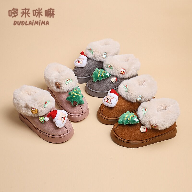 超萌可爱卡通圣诞节玩偶保暖棉鞋2025年冬季新款厚底中大童雪地靴,童鞋/婴儿鞋/亲子鞋,雪地靴,淘宝优惠券,粉丝福利购,淘宝优惠卷