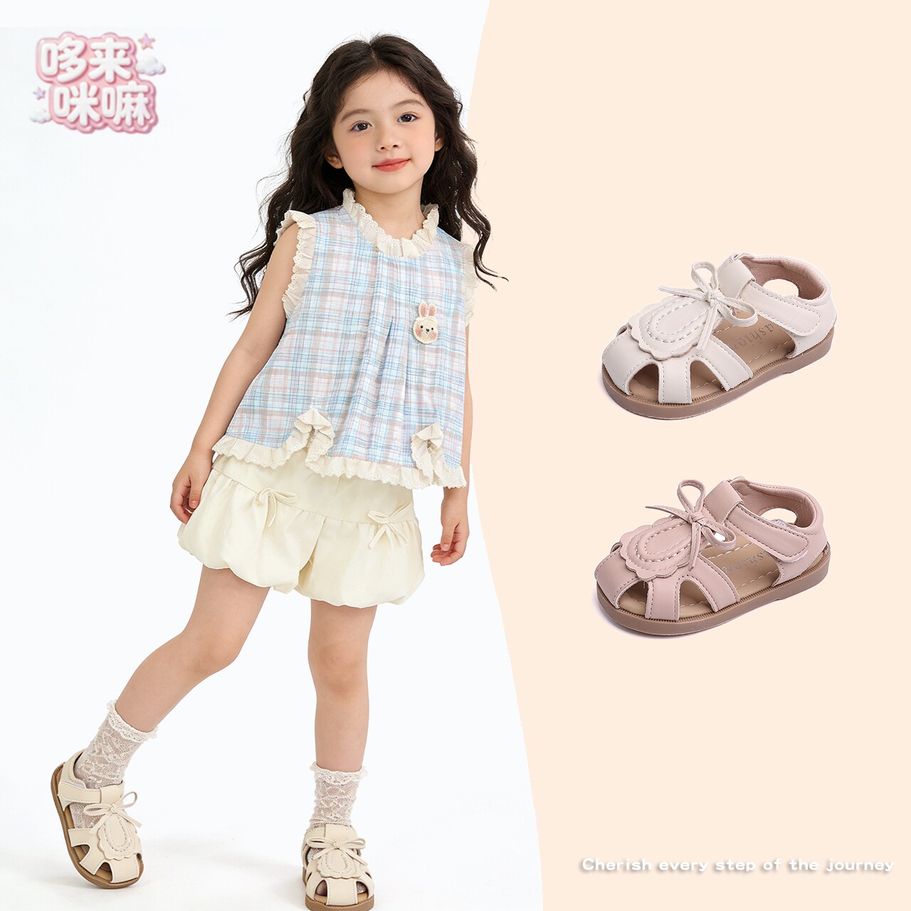 女童包头凉鞋2026夏季新款公主风儿童防滑学步软底韩版百搭潮鞋