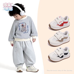 儿童小白鞋女童网面透气运动鞋2026春季新款宝宝鞋男童软底阿甘鞋