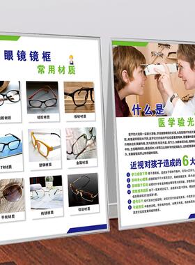 眼镜店海报视光中心眼科眼镜知识眼球结构解剖图验光流程新版墙贴