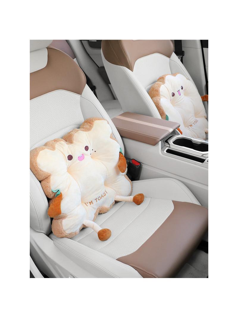 汽车腰靠车载护腰靠枕办公室腰垫靠垫可爱车内座椅吐司面包靠背女