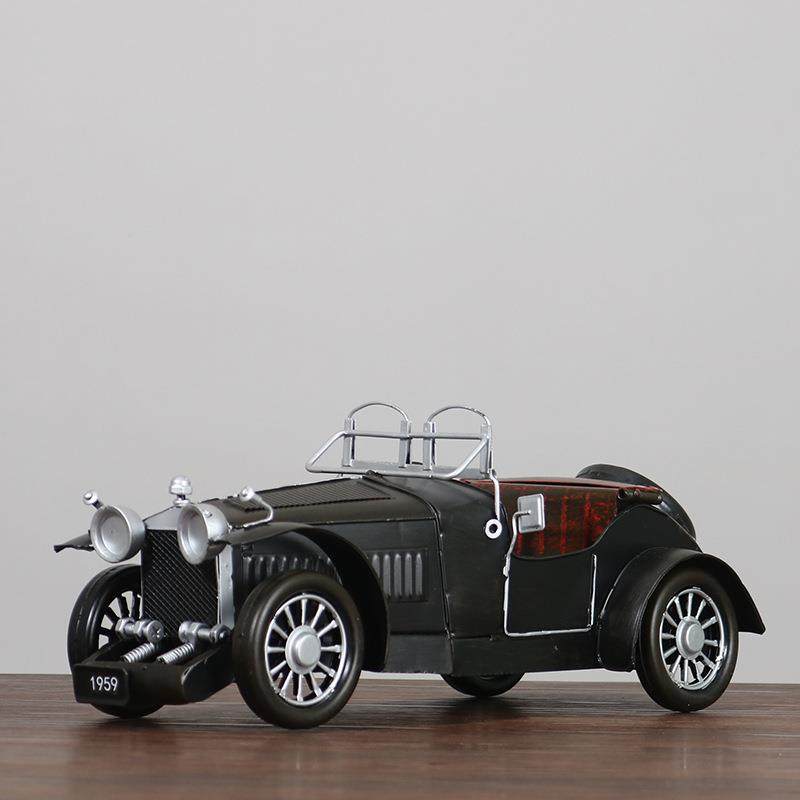 复古玄关装饰摆件铁皮车老爷车模型创意道具汽车手工铁艺摆件