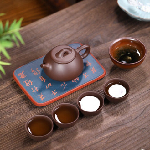 金镶玉守正紫砂石瓢茶具套装 SZ23055369