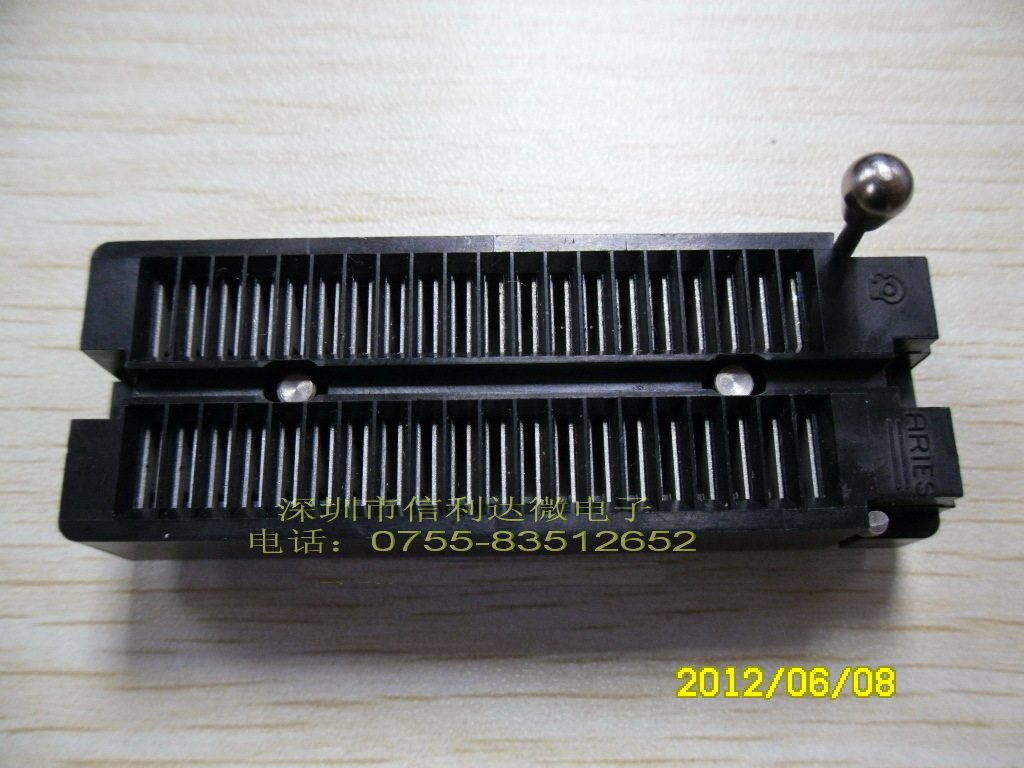 IC烧录座DIP-40PH黑色DIP40 台产ARIES锁紧座DIP-40 测试座