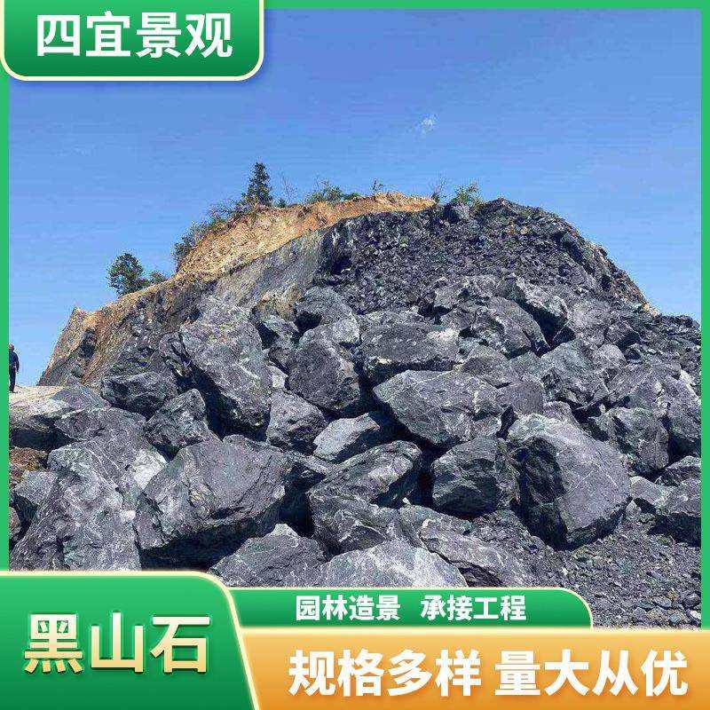 黑山石大型园林假山石天然造景观赏置石庭院设计景观石盆景
