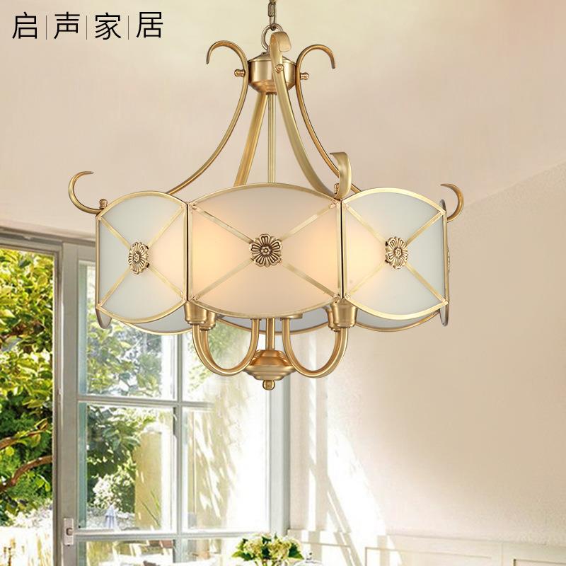 全铜美式餐厅灯吧台小吊灯复古过道玄关阳台吊灯欧式走廊门厅灯具