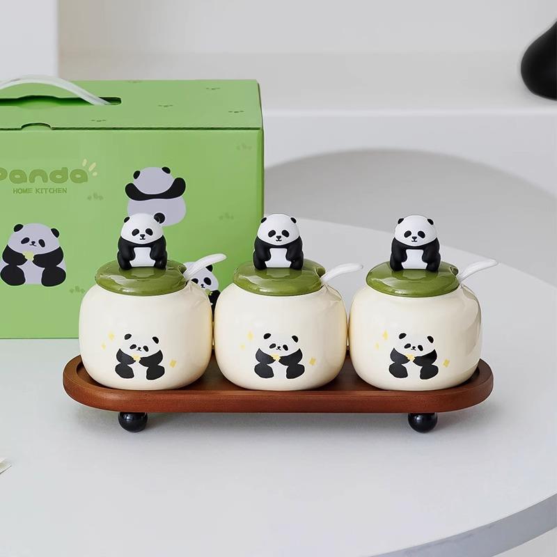 可爱创意陶瓷调味罐调味盒家用商用厨房味精罐盐罐胡椒罐调料瓶