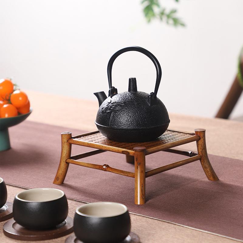 竹制品手工竹制凉炉架家用茶桌摆件壶承茶杯托干泡台装饰多层花架