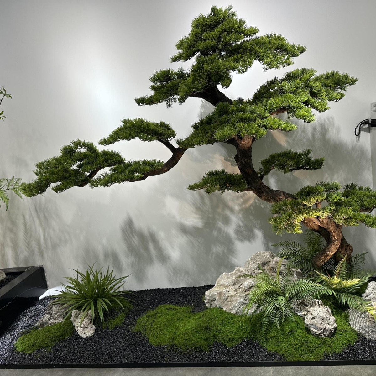高仿真迎客松盆景假树大型落地摆件客厅玄关装饰绿植办公室造景酒
