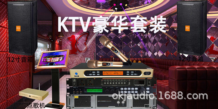 OKJ/至杏ktv音响套装家庭点歌机家用唱歌卡拉OK专业音箱功放 全套
